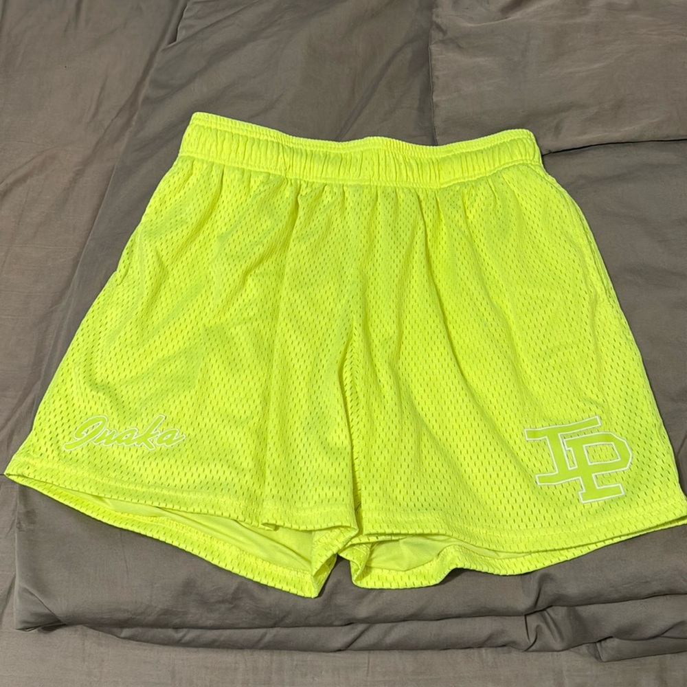 INAKA POWER LIME GREEN/YELLOW MENS MESH SHORT LARGE DRAWSTRING